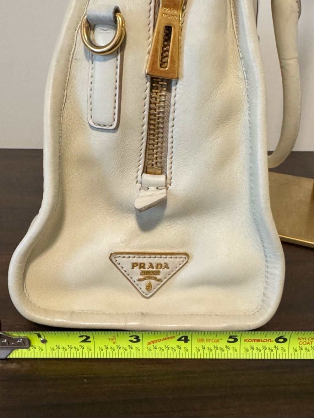 ✨PRADA AUTHENTICATED Vitello Leather Top Handle Satchel | Leather int. - AS IS - Picture 13 of 15